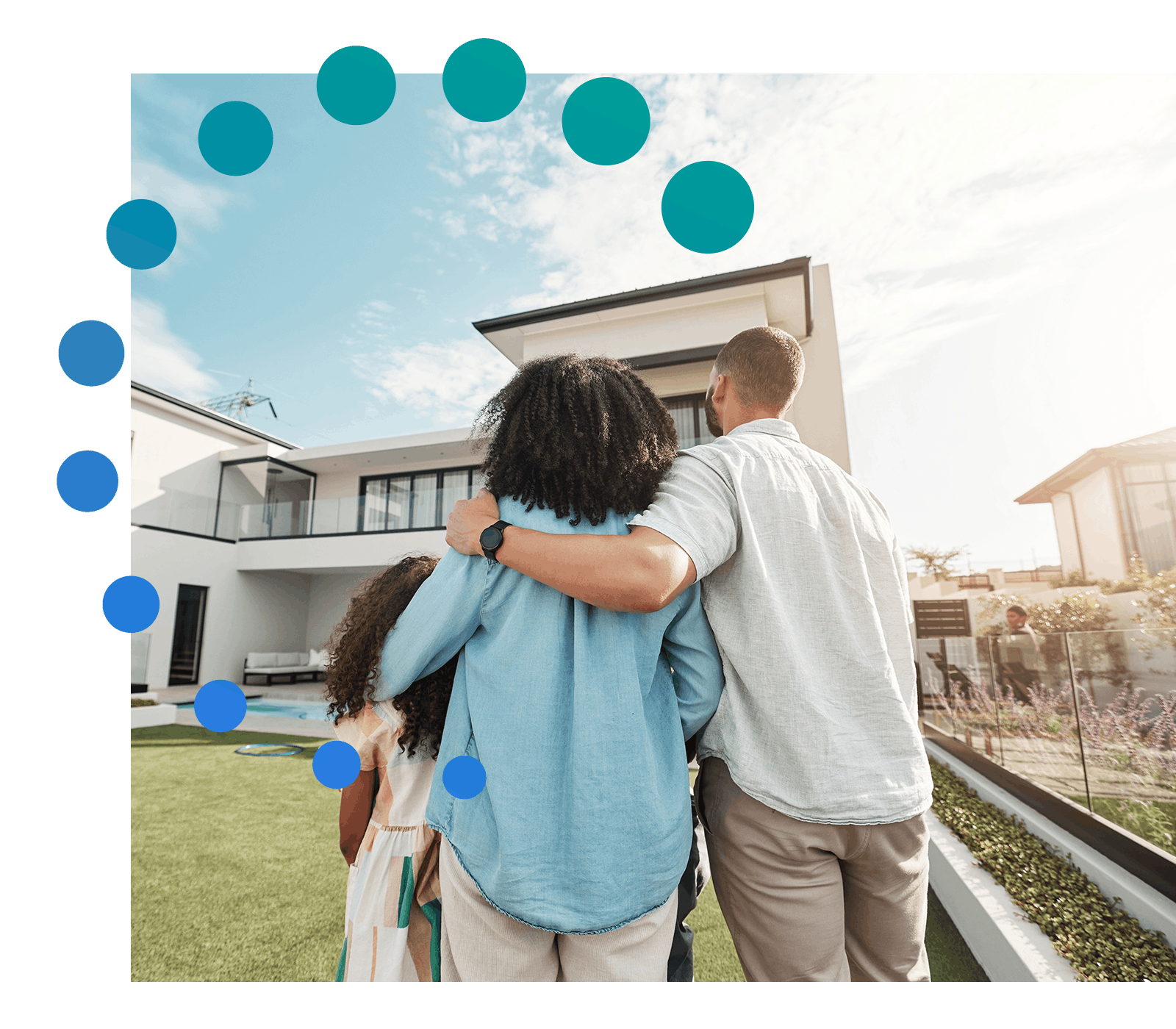 Family looking at dream home