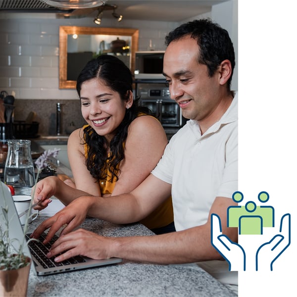 Couple reviewing their finances