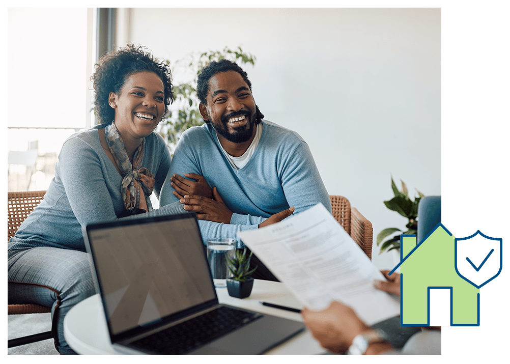 Couple talking about home equity options